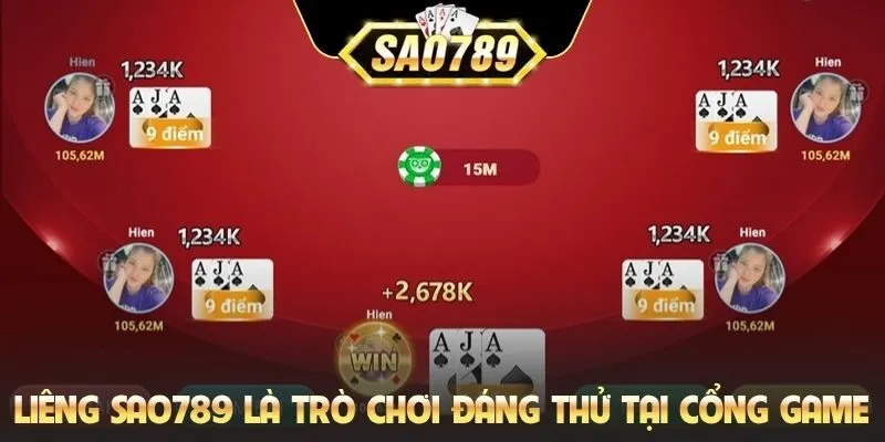 Liêng Sao789 là trò chơi đáng thử tại cổng game